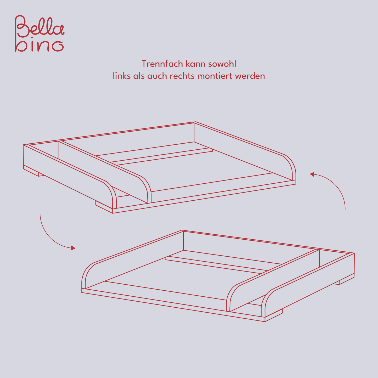 Oti Wickelaufsatz für IKEA Kommoden Malm, Hemnes, Nordli, mit Trennfach