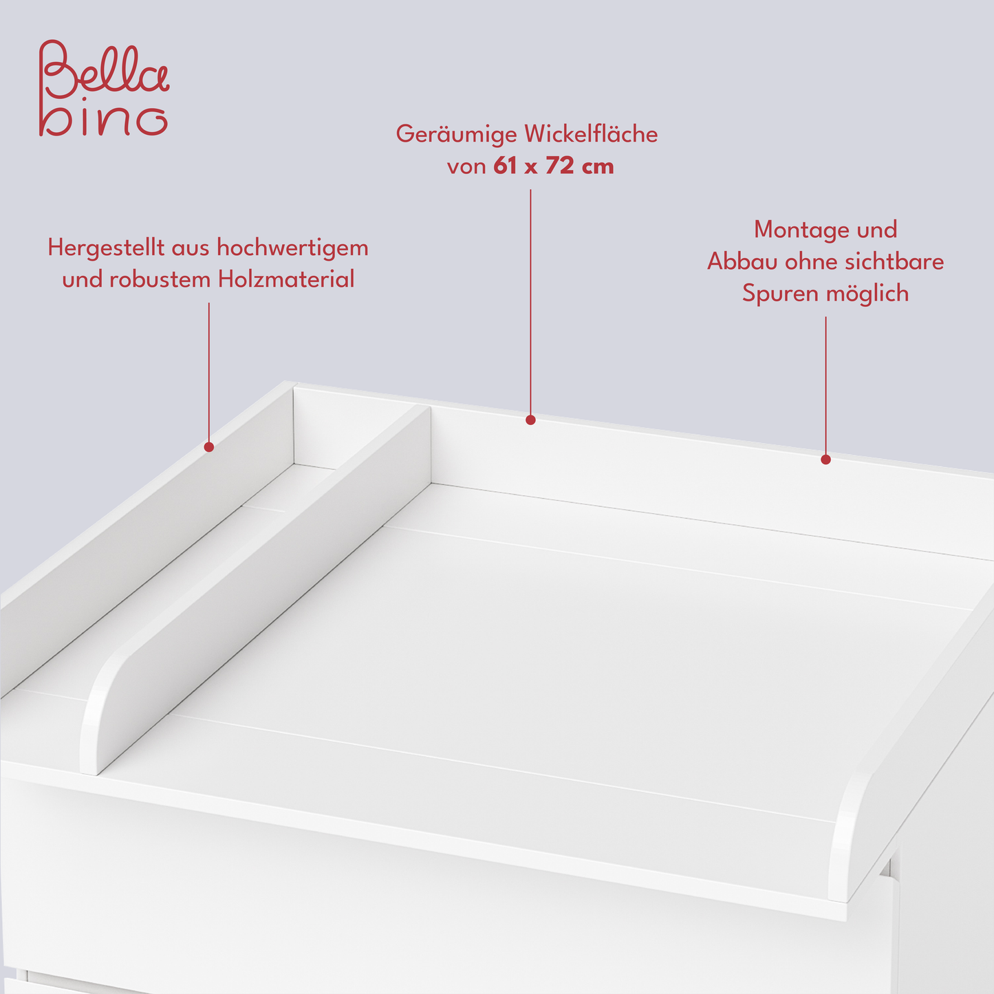 Oti Wickelaufsatz für IKEA Kommoden Malm, Hemnes, Nordli, mit Trennfach