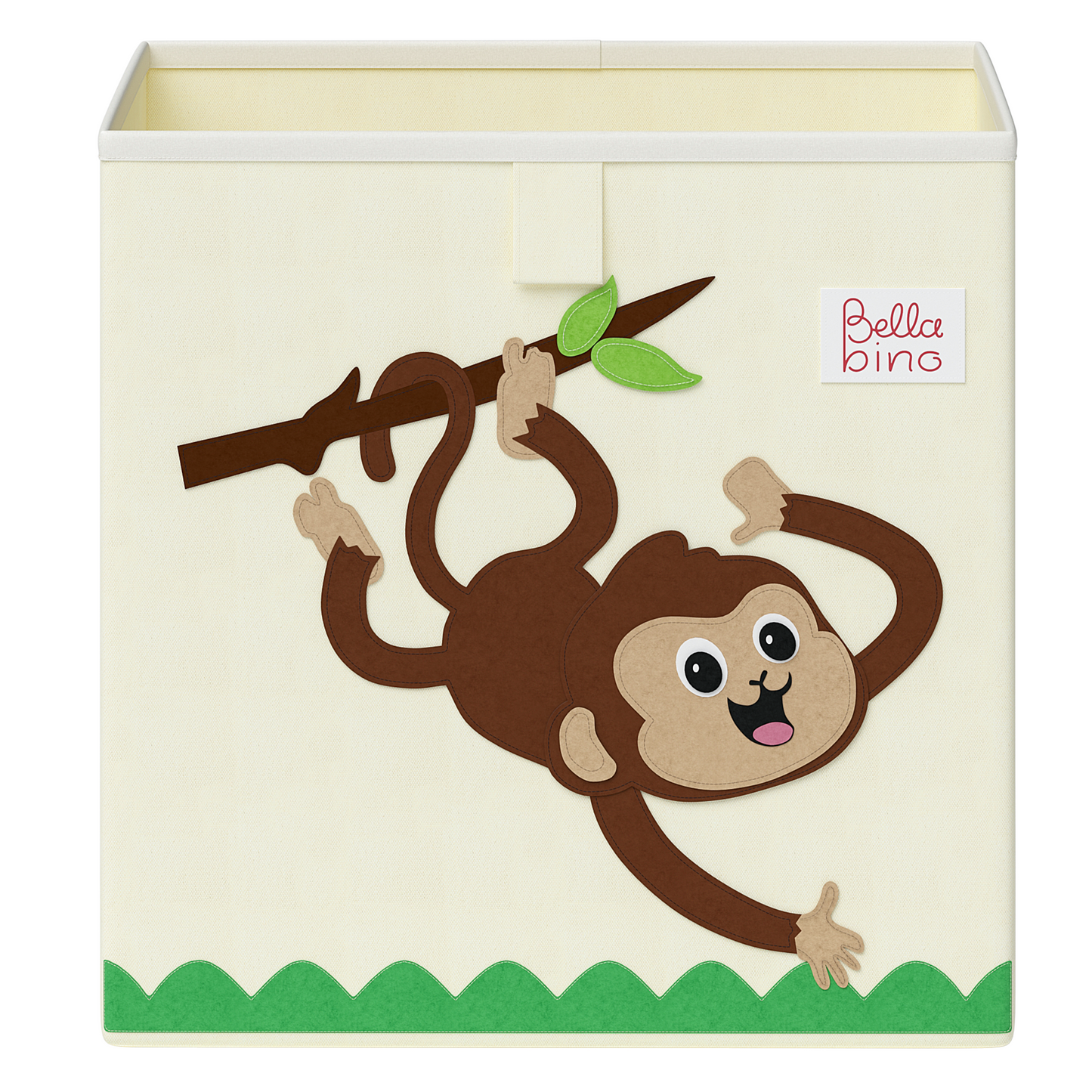 Koro Kinderregal, weiß, mit 3 Fächern für Bücher und 4 Fächern für Boxen, inkl. 4 Faltboxen (Affe/Löwe/Koala/Fuchs)