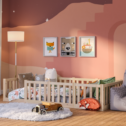 Tapi Bodenbett 90 x 200 cm, natur lackiert, Kiefer massiv, inkl. Lattenrost