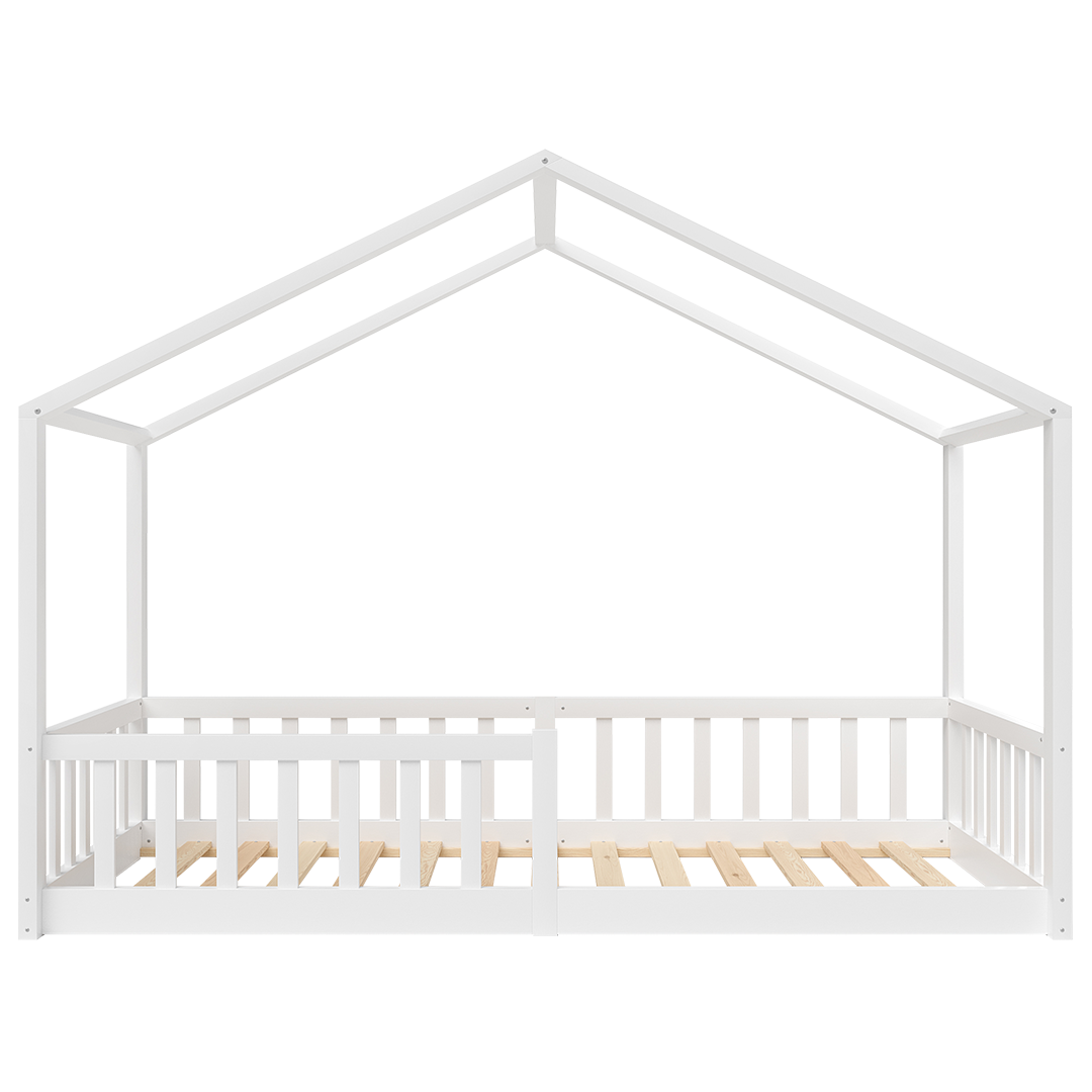 Bia Hausbett 80x160 cm, weiß lackiert, inkl. Rolllattenrost