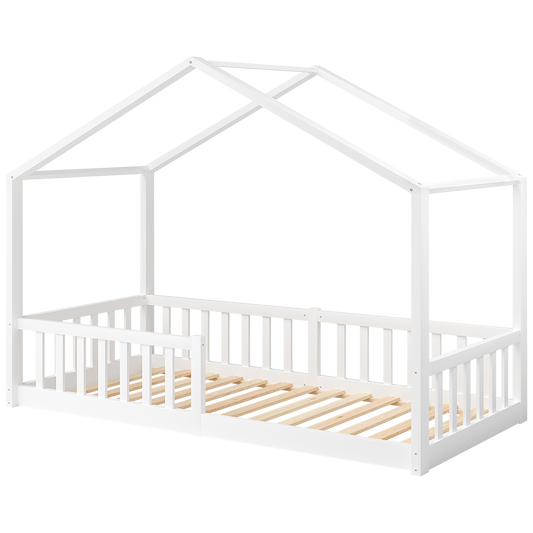 Bia Hausbett 80x160 cm, weiß lackiert, inkl. Rolllattenrost