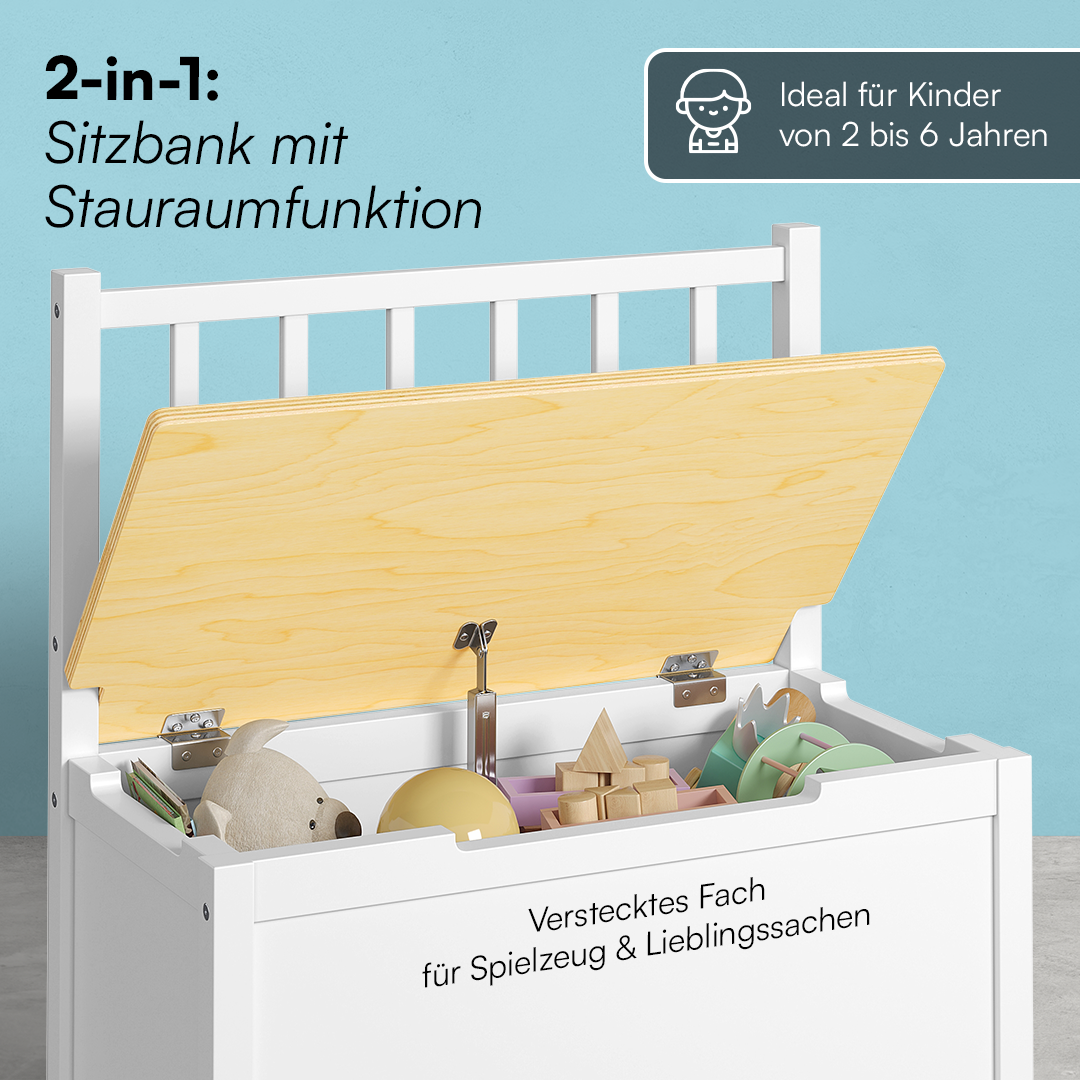 Sora Kindersitzbank, weiß/natur
