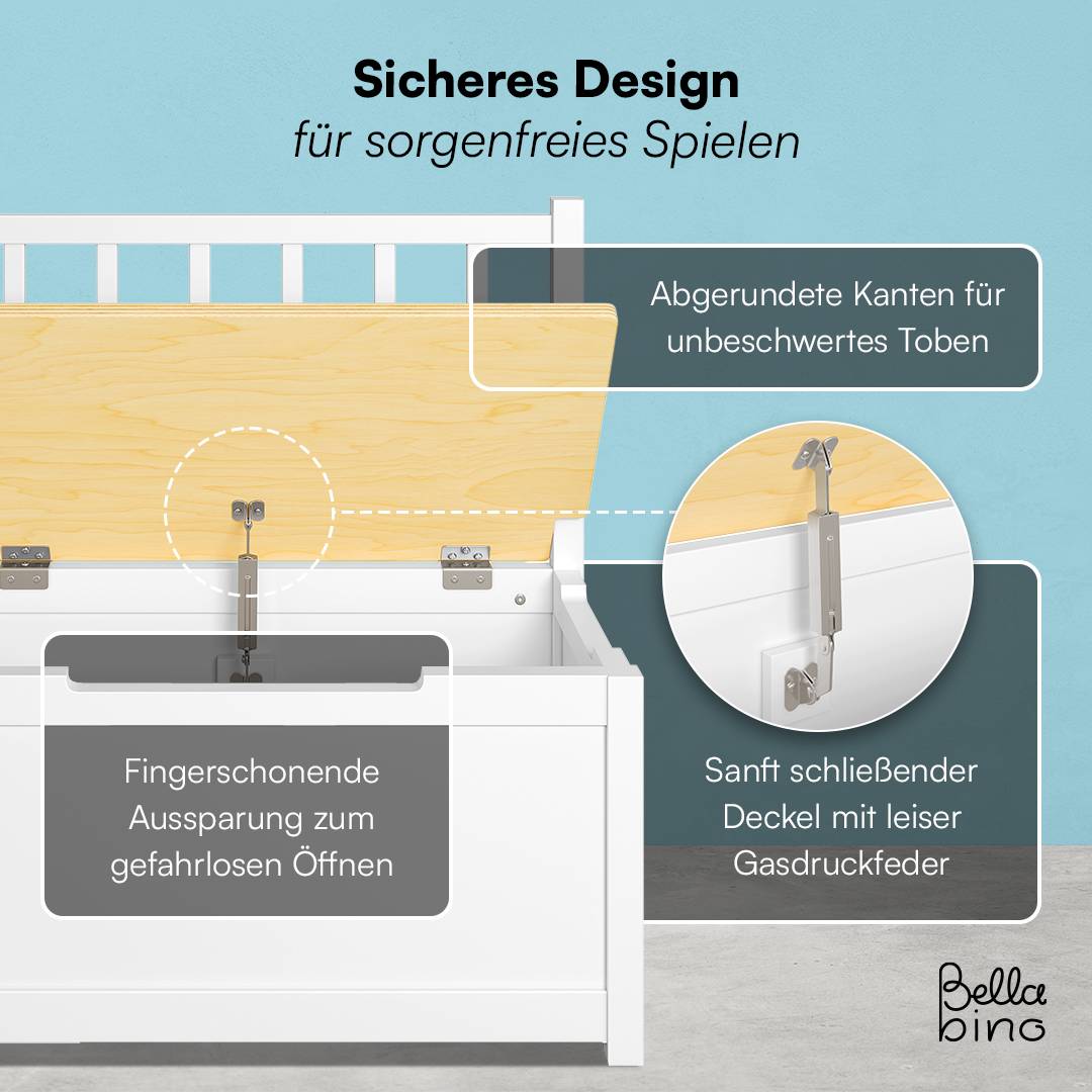 Sora Kindersitzbank, weiß/natur