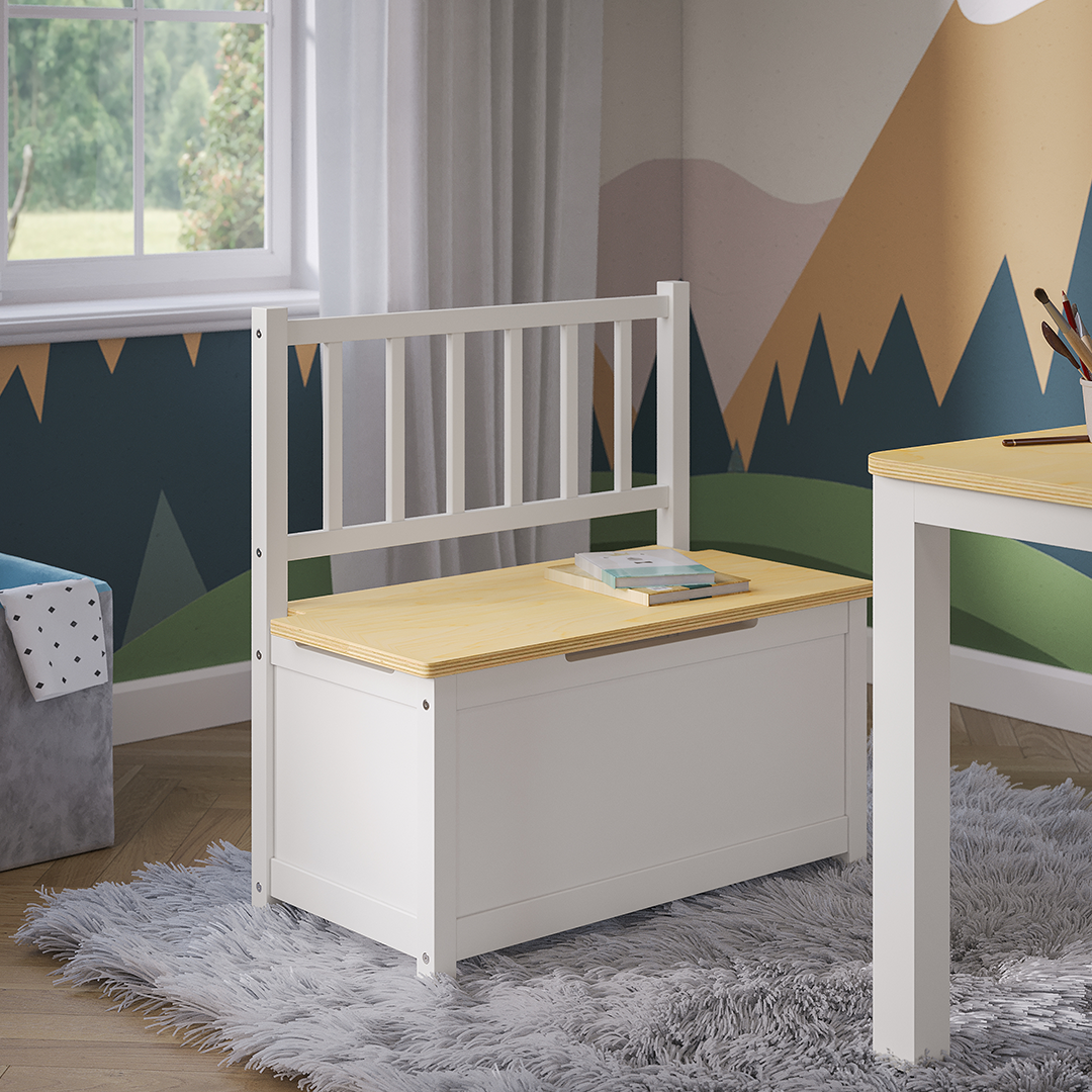 Sora Kindersitzbank, weiß/natur