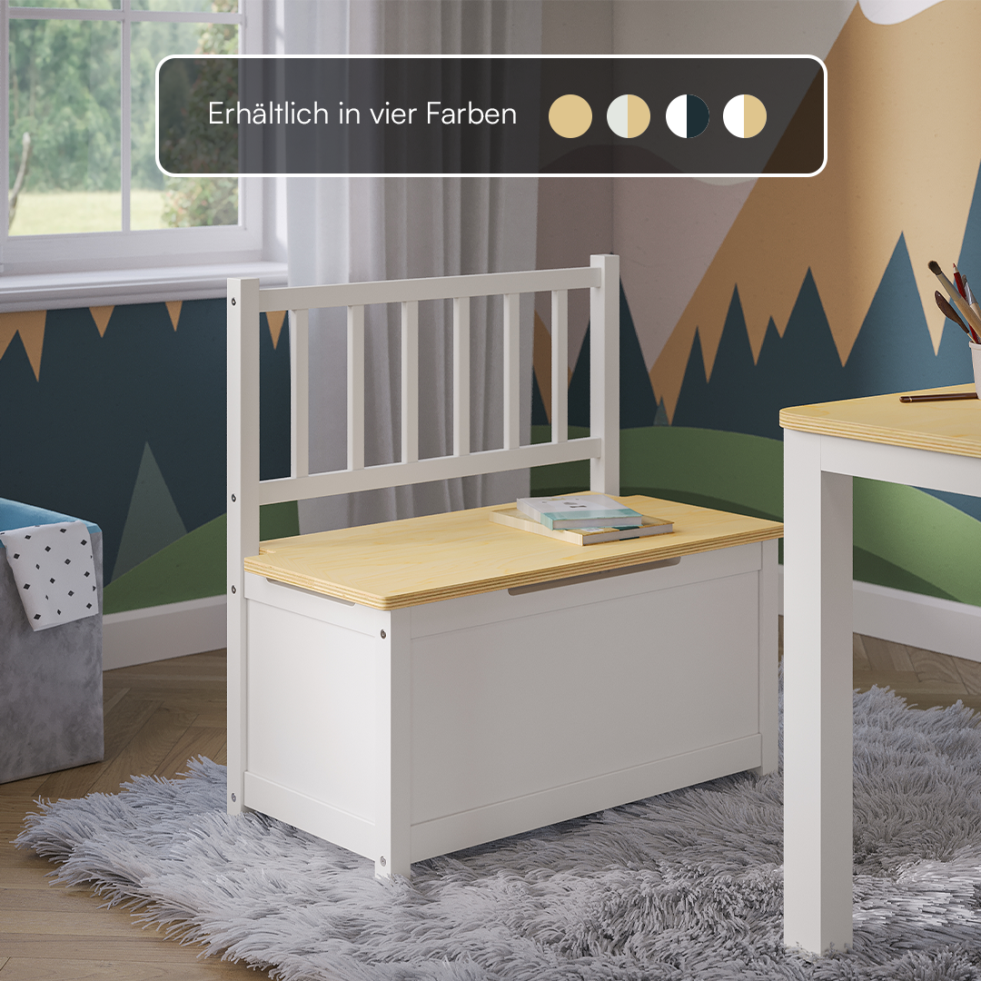 Sora Kindersitzbank, weiß/natur