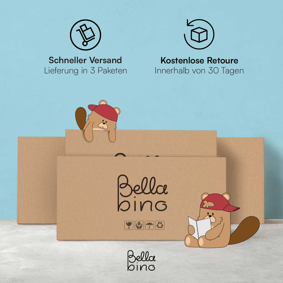 Liri 2-trg. Kinderkleiderschrank, weiß/natur, mit Kleiderstange und 3 Schubladen
