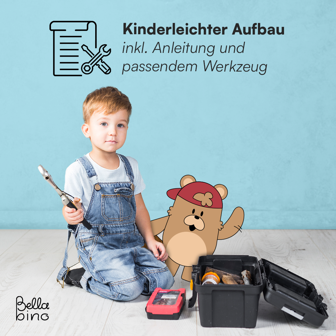 Liri 2-tlg. Babyzimmer, weiß/natur, Set aus Wickelkommode mit abnehmbarem Wickelaufsatz und 2-trg. Kleiderschrank