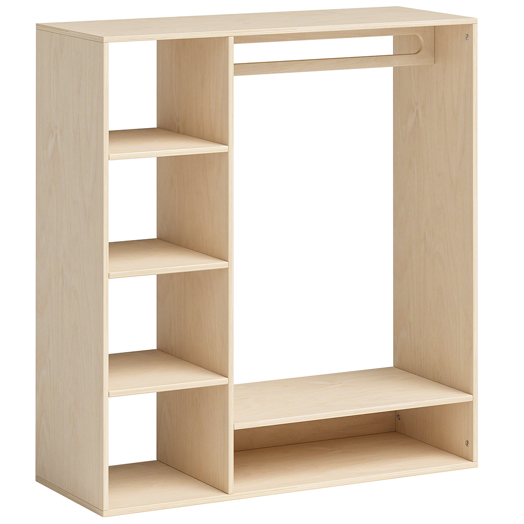 Tea Kindergarderobe, natur unbehandelt, Sperrholz Birke, 114 x 40 x 105 cm, mit 6 Ablagefächern