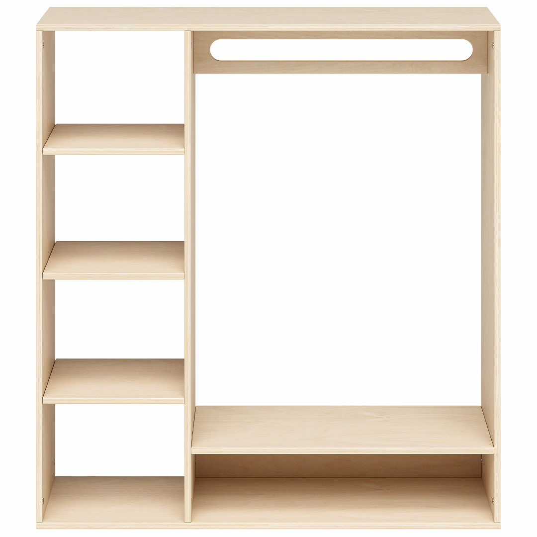 Tea Kindergarderobe, natur unbehandelt, Sperrholz Birke, 114 x 40 x 105 cm, mit 6 Ablagefächern