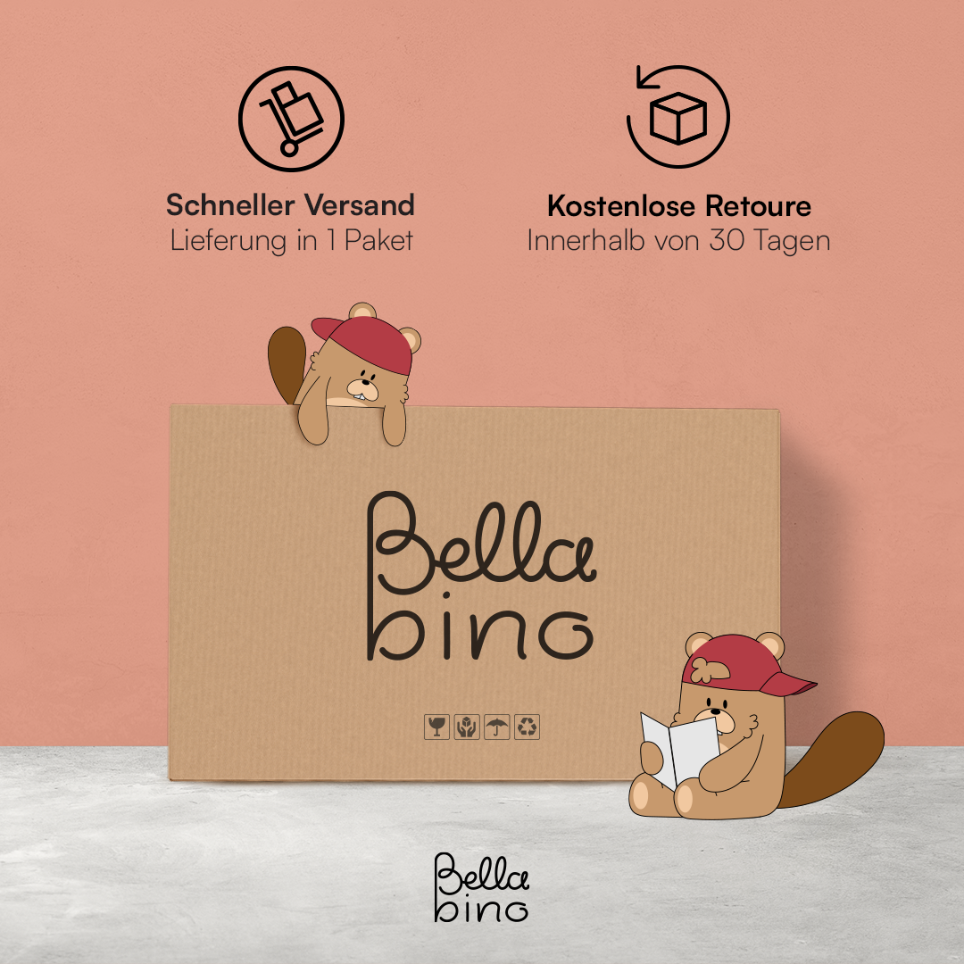 Teme Kinderbücherregal mit 4 Ablagefächern und Aufbewahrungsregal, Kiefer massiv, weiß/natur, 80x40x44 cm