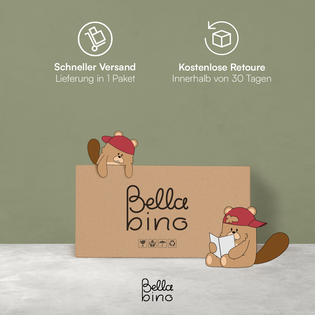 Koro Kinderregal, weiß, mit 3 Fächern für Bücher und 2 Fächern für Aufbewahrungsboxen