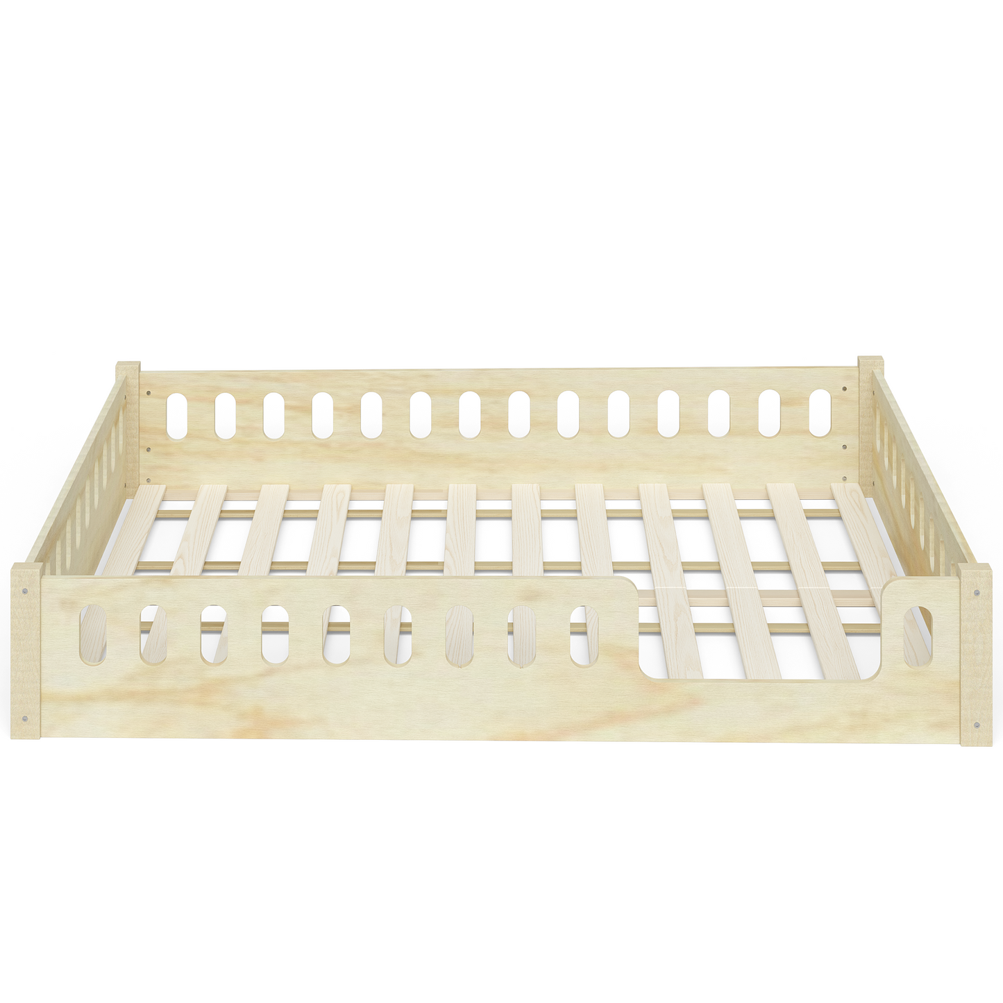 Miera Bodenbett mit Eingang, inkl. Rolllattenrost, Sperrholz Birke, natur, 140 x 200 cm