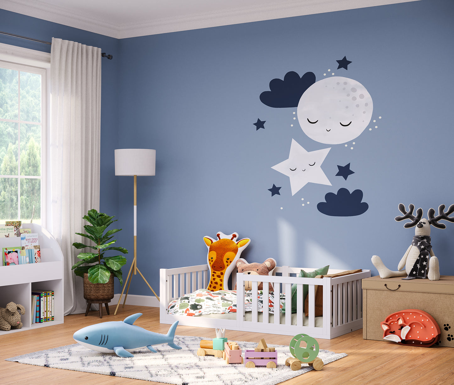 Tapi Bodenbett 70 x 140 cm, weiß lackiert, Kiefer massiv, inkl. Lattenrost