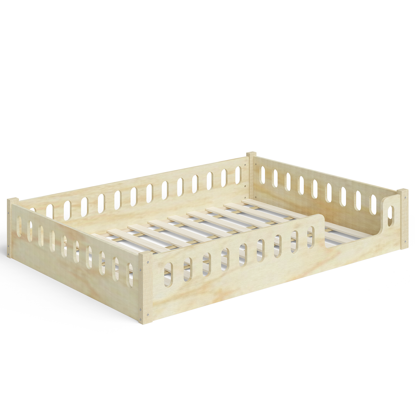 Miera Bodenbett mit Eingang, inkl. Rolllattenrost, Sperrholz Birke, natur, 140 x 200 cm