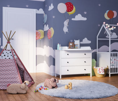 Oti Wickelaufsatz für IKEA Kommode Malm, Hemnes, Nordli weiß, 10 x 74 x 80 cm