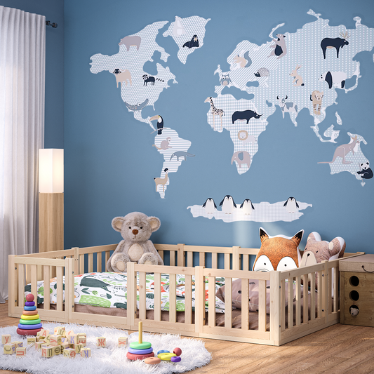 Tapi Bodenbett 140 x 200 cm, natur lackiert, Kiefer massiv, inkl. Lattenrost