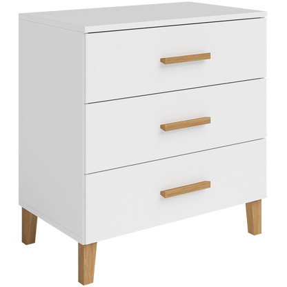 Liri Wickelkommode, weiß/natur, mit 3 Schubladen und abnehmbaren Wickelaufsatz
