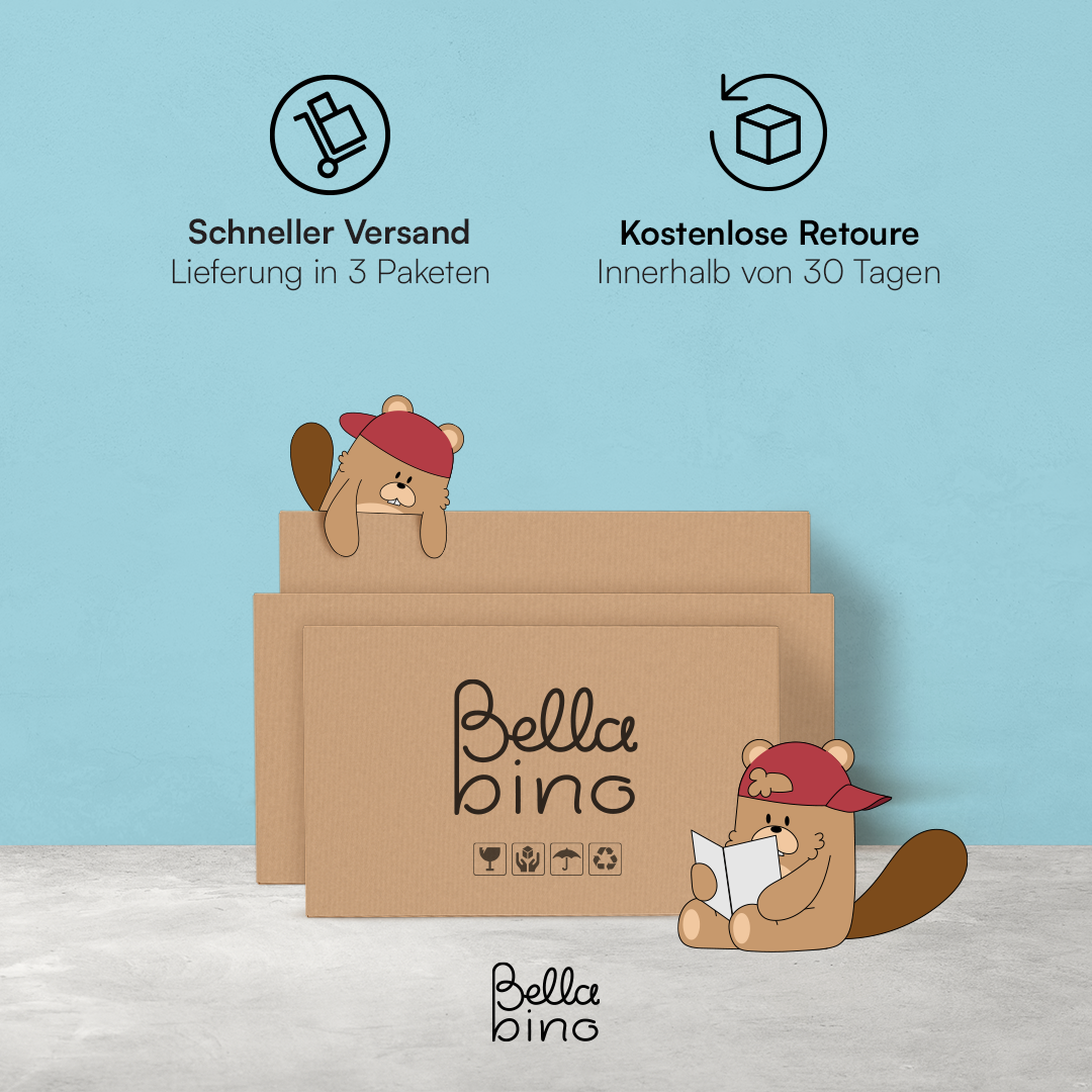 Liri 2-tlg. Babyzimmer, Set aus umbaubarem Babybett und Wickelkommode mit abnehmbarem Wickelaufsatz