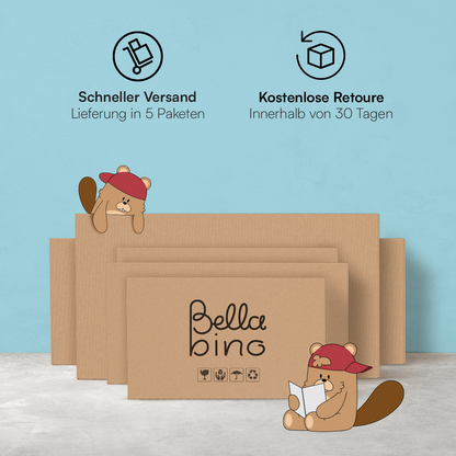 Liri 2-tlg. Babyzimmer, weiß/natur, Set aus Wickelkommode mit abnehmbarem Wickelaufsatz und 2-trg. Kleiderschrank