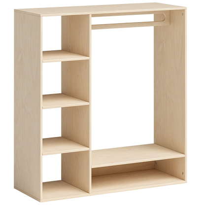 Tea Kindergarderobe, natur unbehandelt, Sperrholz Birke, 114 x 40 x 105 cm, mit 6 Ablagefächern