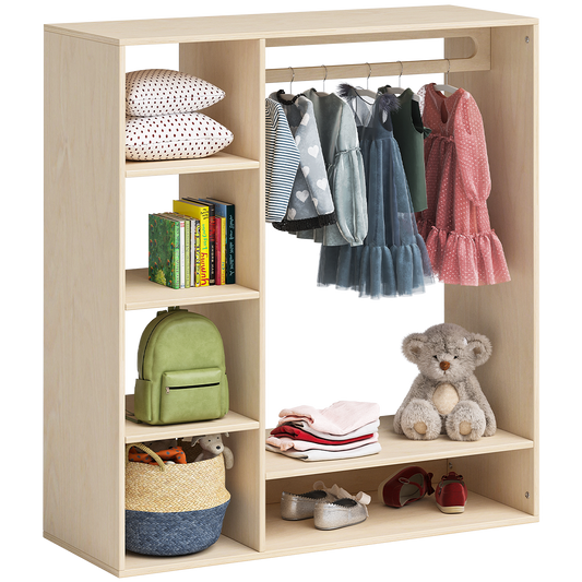 Tea Kindergarderobe, natur unbehandelt, Sperrholz Birke, 114 x 40 x 105 cm, mit 6 Ablagefächern
