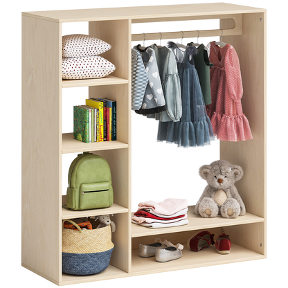 Tea Kindergarderobe, natur unbehandelt, Sperrholz Birke, 114 x 40 x 105 cm, mit 6 Ablagefächern