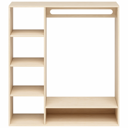 Tea Kindergarderobe, natur unbehandelt, Sperrholz Birke, 114 x 40 x 105 cm, mit 6 Ablagefächern