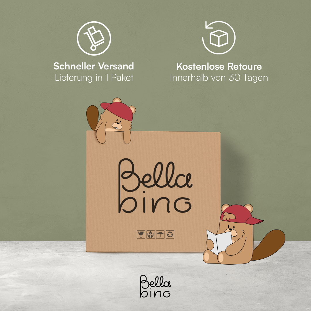 Towy Kinderbücherregal mit 3 Ablagefächern und Geheimfach, weiß/natur, 43 x 40 x 43 cm