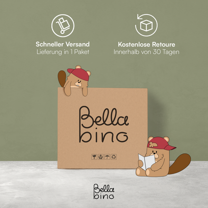 Towy Kinderbücherregal mit 3 Ablagefächern und Geheimfach, weiß/natur, 43 x 40 x 43 cm