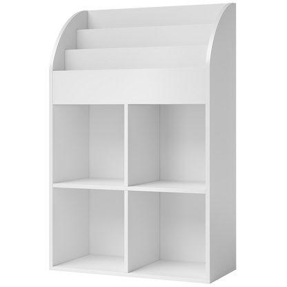 Koro Kinderregal, weiß, mit 3 Fächern für Bücher und 4 Fächern für Aufbewahrungsboxen