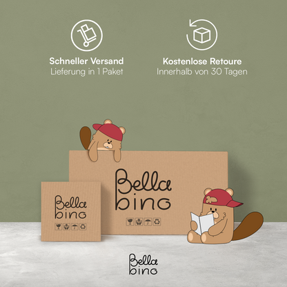 Koro Kinderregal, weiß, mit 3 Fächern für Bücher und 2 Fächern für Boxen, inkl. 2 Faltboxen (Affe/Löwe)