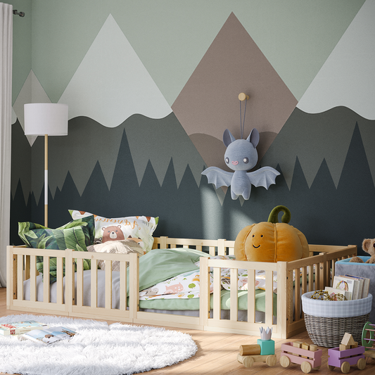 Tapi Bodenbett 120x200 cm ohne Tür, natur lackiert, Kiefer massiv, inkl. Lattenrost