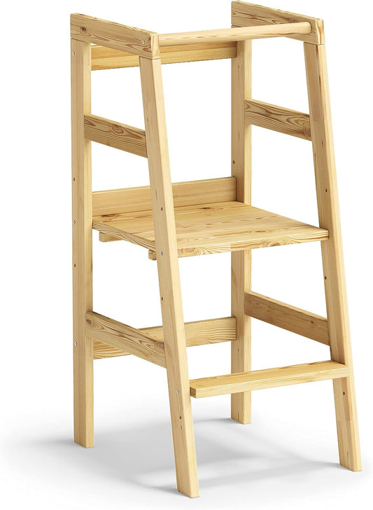Milo Lernturm, Tritt 3-fach höhenverstellbar, natur geölt, Kiefer Massivholz